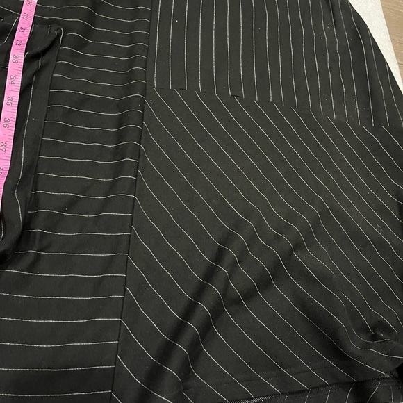 [3/40/US:L]NOR Denmark Black Long Sleeve Asymmetrical Striped Baggy Dress Funky - Picture 8 of 11